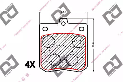 Комплект тормозных колодок DJ PARTS BP1653